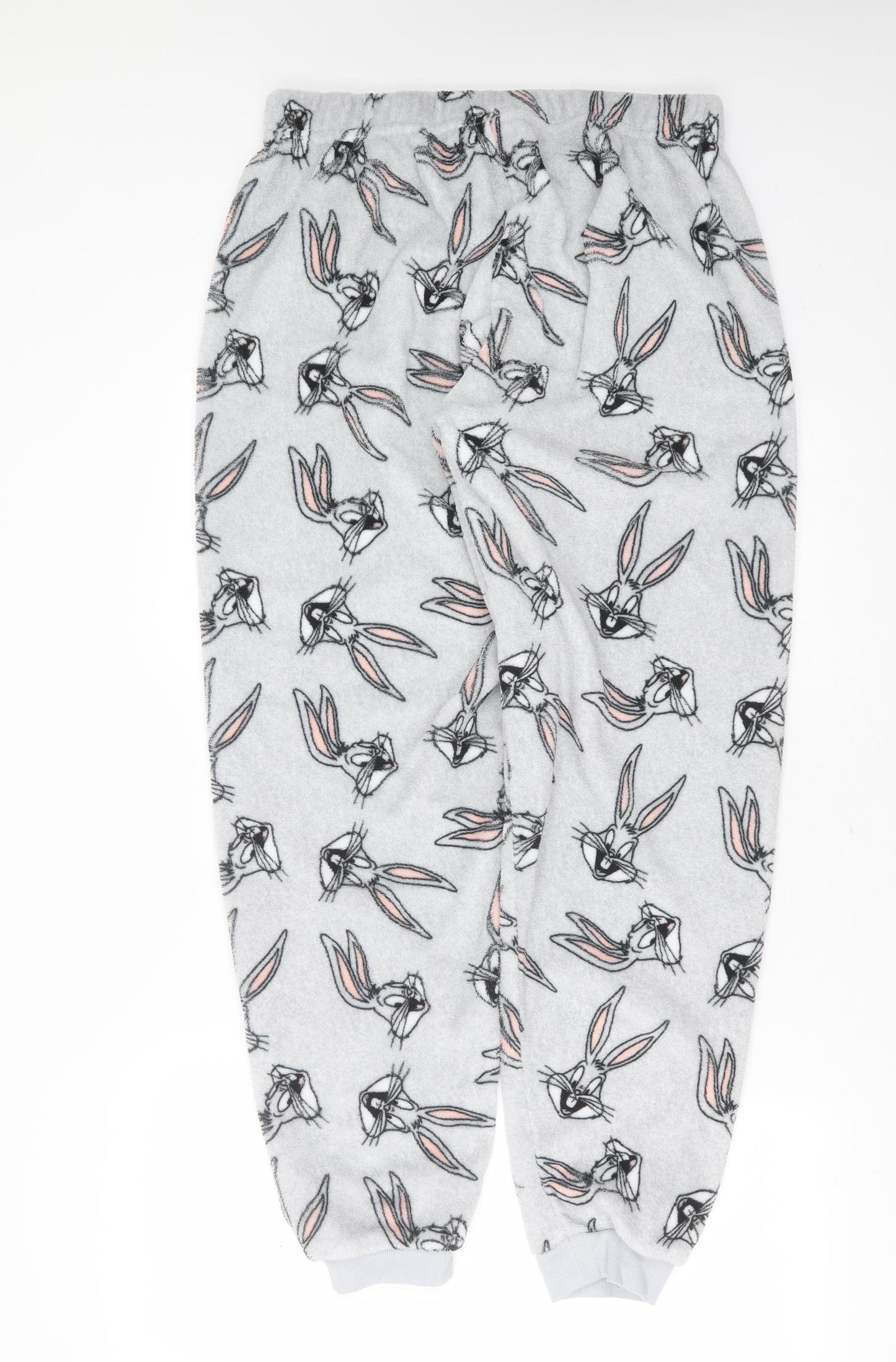 Primark Womens Grey Solid Polyester  Pyjama Pants Size L   - Bugs Bunny