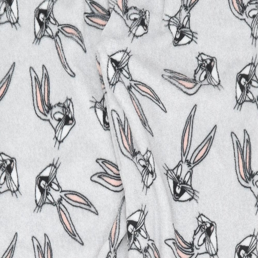 Primark Womens Grey Solid Polyester  Pyjama Pants Size L   - Bugs Bunny