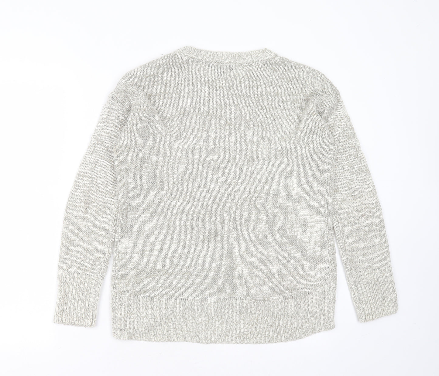 New Look Womens Grey Round Neck  Acrylic Pullover Jumper Size S