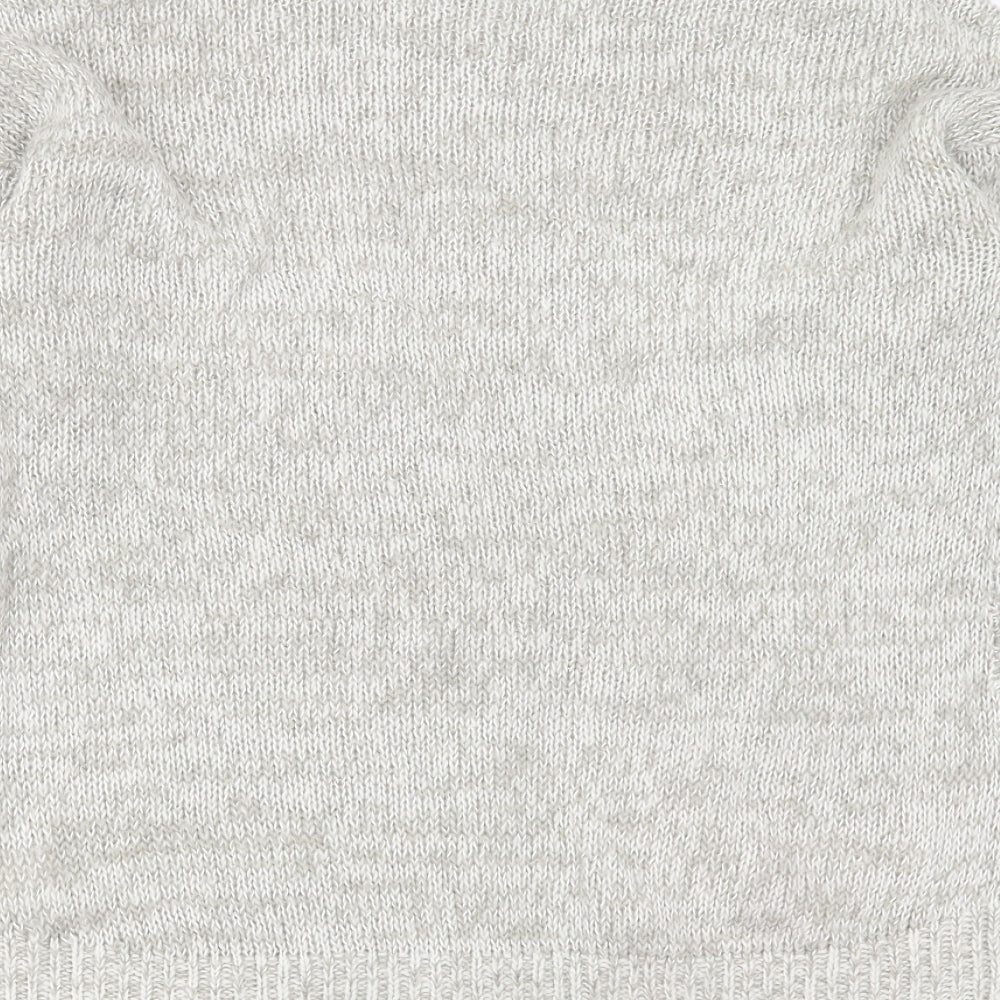 New Look Womens Grey Round Neck  Acrylic Pullover Jumper Size S