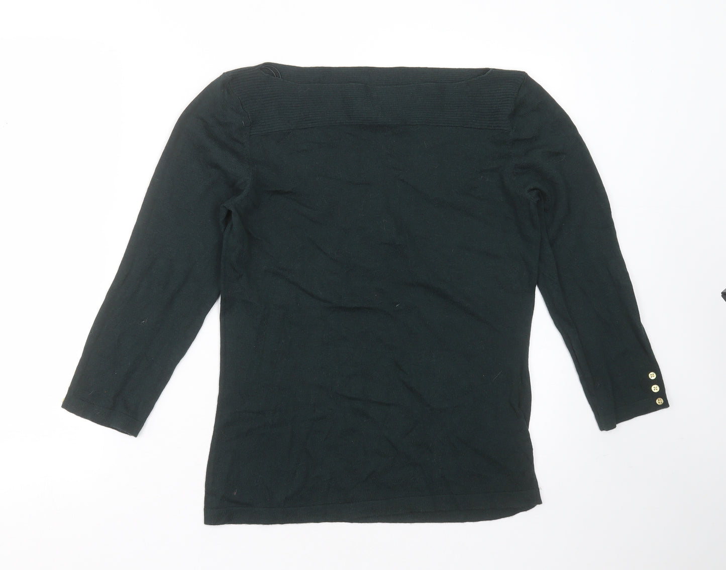 NEXT Womens Green Boat Neck  Cotton Pullover Jumper Size 10