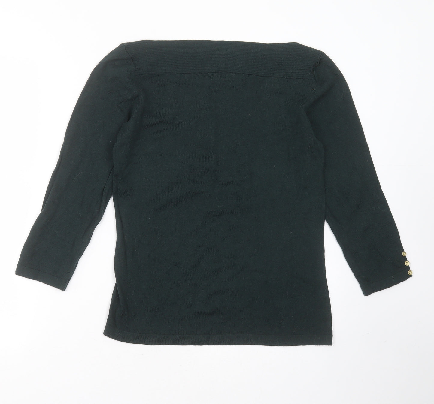 NEXT Womens Green Boat Neck  Cotton Pullover Jumper Size 10