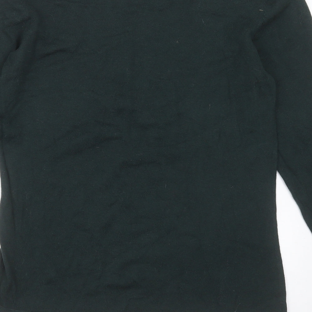NEXT Womens Green Boat Neck  Cotton Pullover Jumper Size 10