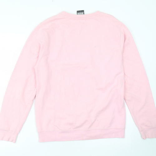 Art Disco Mens Pink  Cotton Pullover Sweatshirt Size S   - mermaid