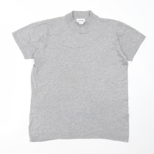 Pull&Bear Womens Grey Round Neck  Viscose Pullover Jumper Size M