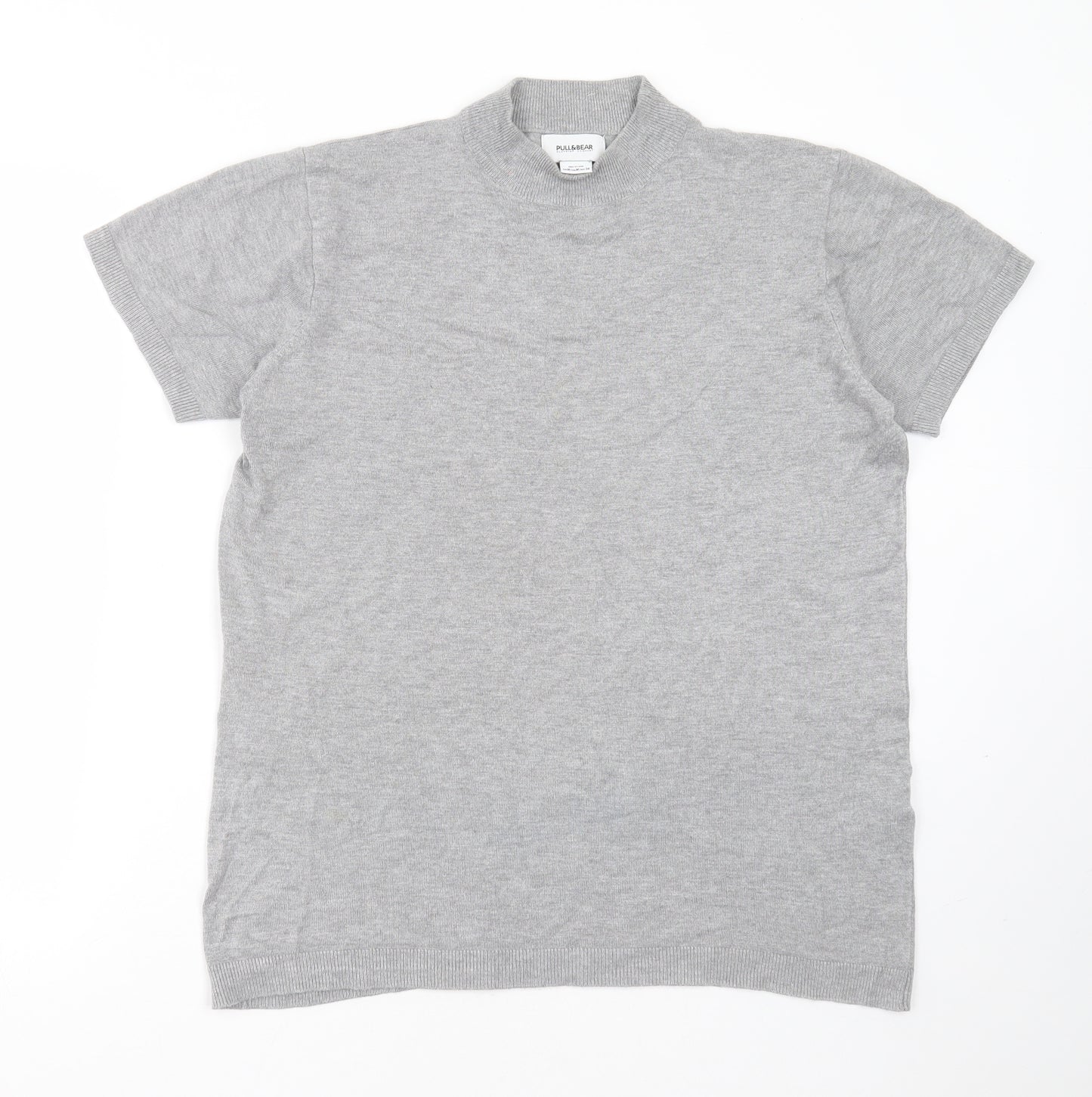 Pull&Bear Womens Grey Round Neck  Viscose Pullover Jumper Size M