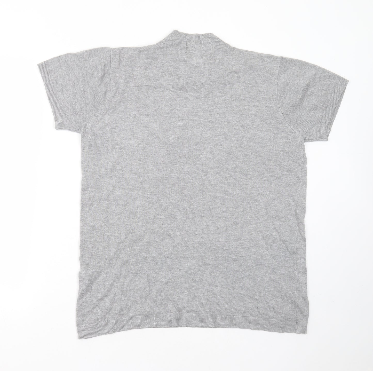 Pull&Bear Womens Grey Round Neck  Viscose Pullover Jumper Size M