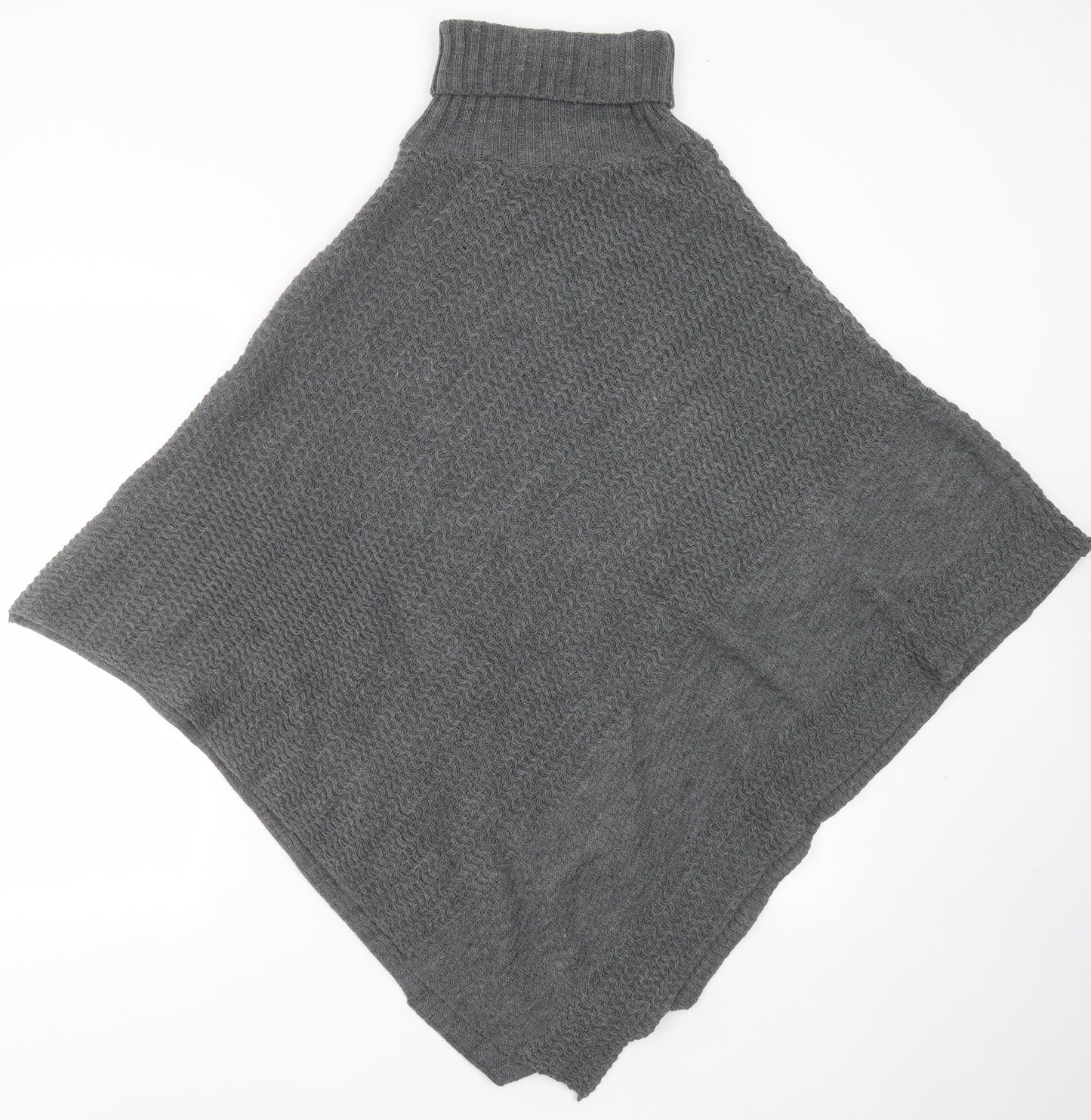 TU Womens Grey Roll Neck  Acrylic Pullover Jumper One Size