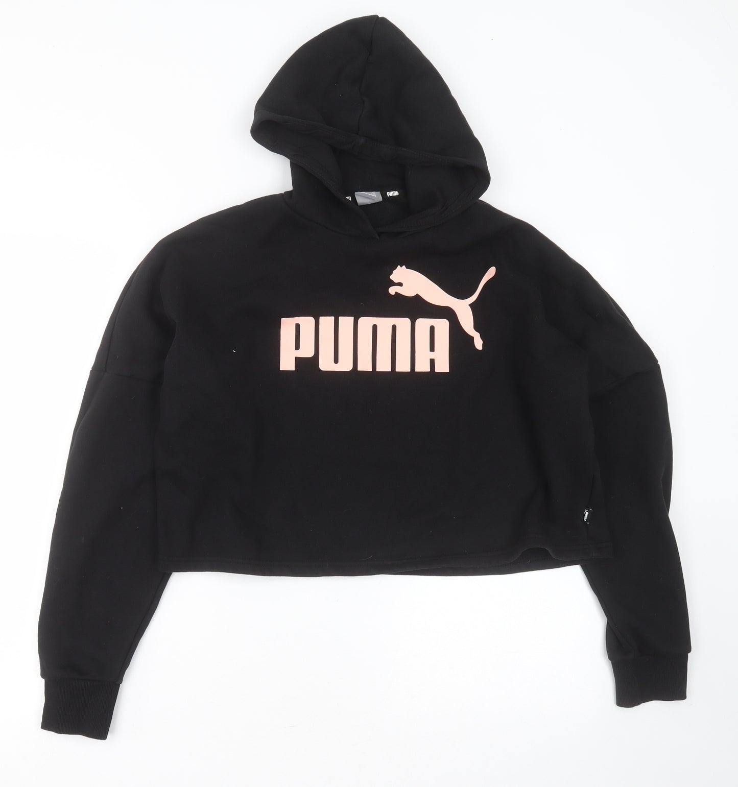 PUMA Girls Black  Polyester Pullover Hoodie Size 15-16 Years