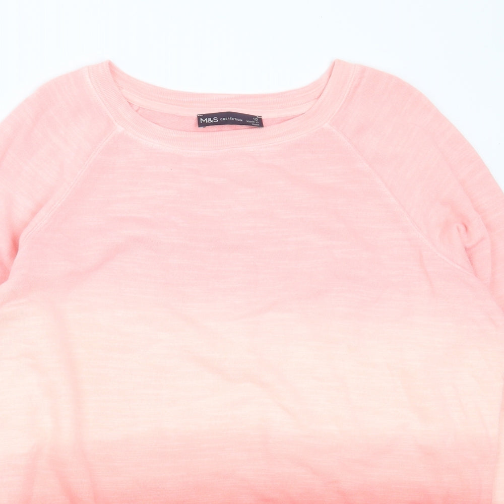 Marks and Spencer Womens Pink  Cotton Pullover Sweatshirt Size 10