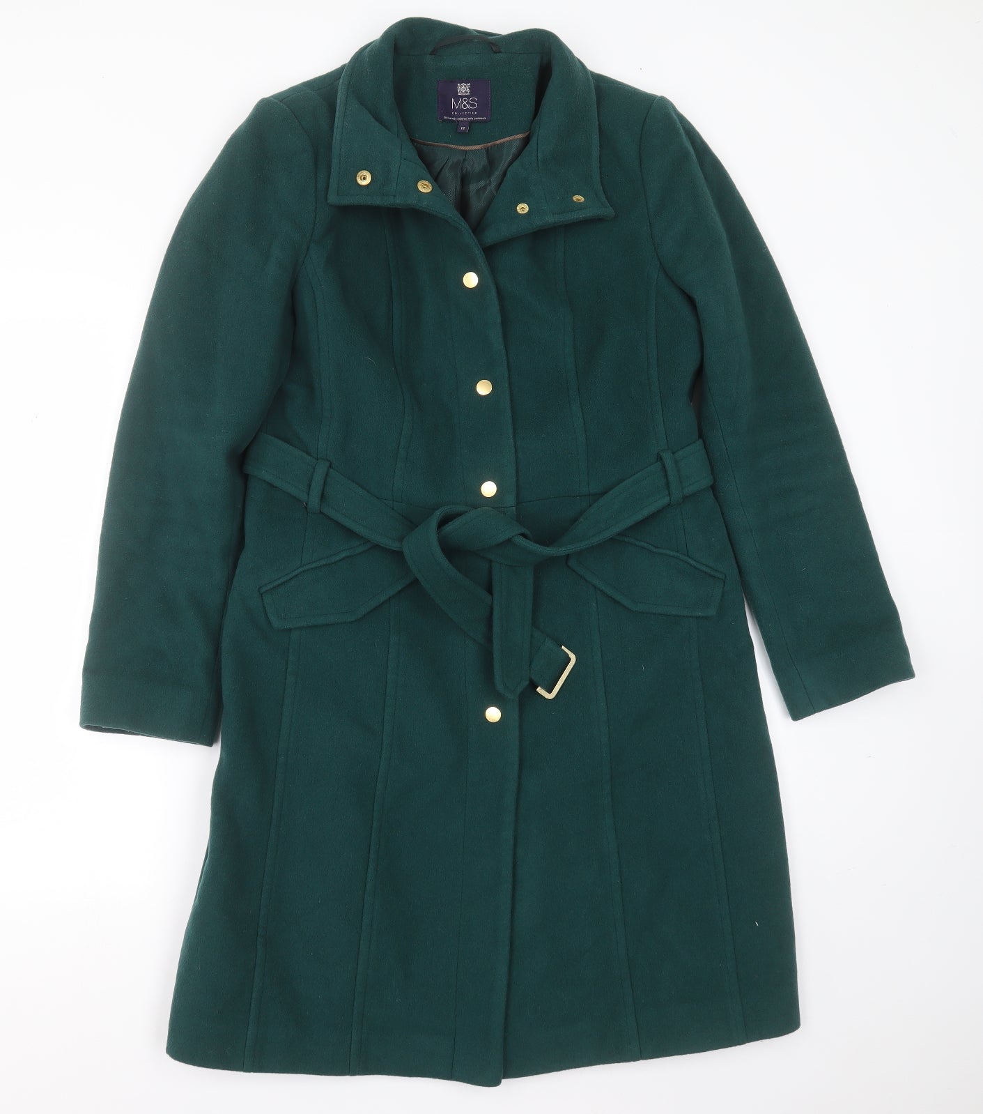 Marks and Spencer Womens Green   Jacket Coat Size 12  Button