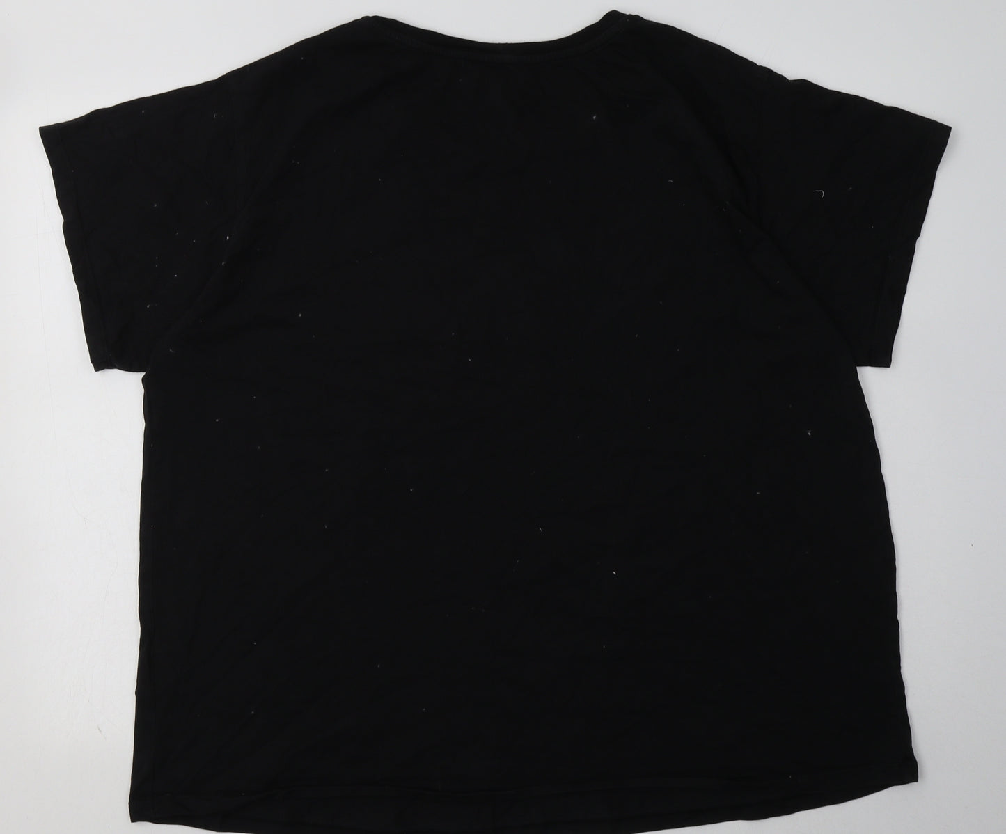 New Look Womens Black  Cotton Basic T-Shirt Size 26 Crew Neck - believe in yourself sequin detail