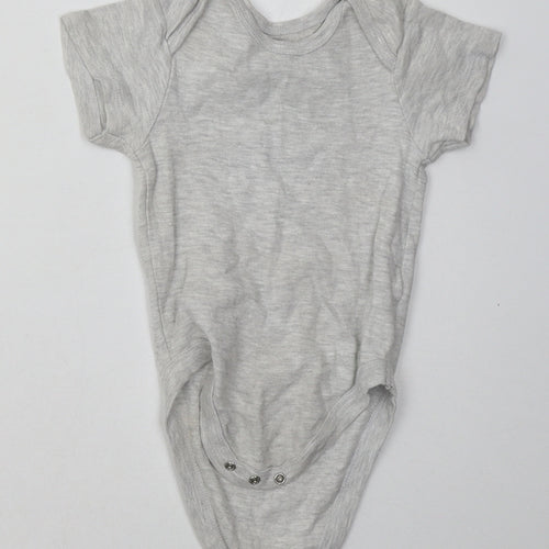 Pure Baby Baby Grey  Cotton Babygrow One-Piece Size 12-18 Months  Buckle