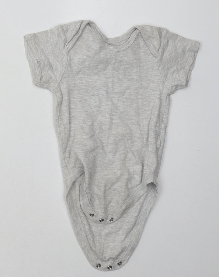 Pure Baby Baby Grey  Cotton Babygrow One-Piece Size 12-18 Months  Buckle