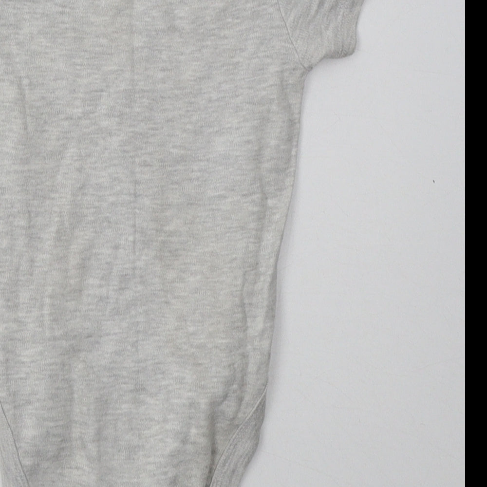 Pure Baby Baby Grey  Cotton Babygrow One-Piece Size 12-18 Months  Buckle