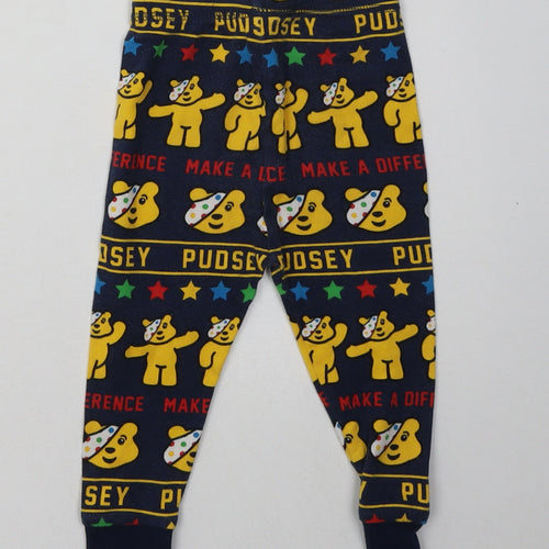 George Boys Blue Geometric Cotton  Pyjama Pants Size 2 Years   - Pudsey