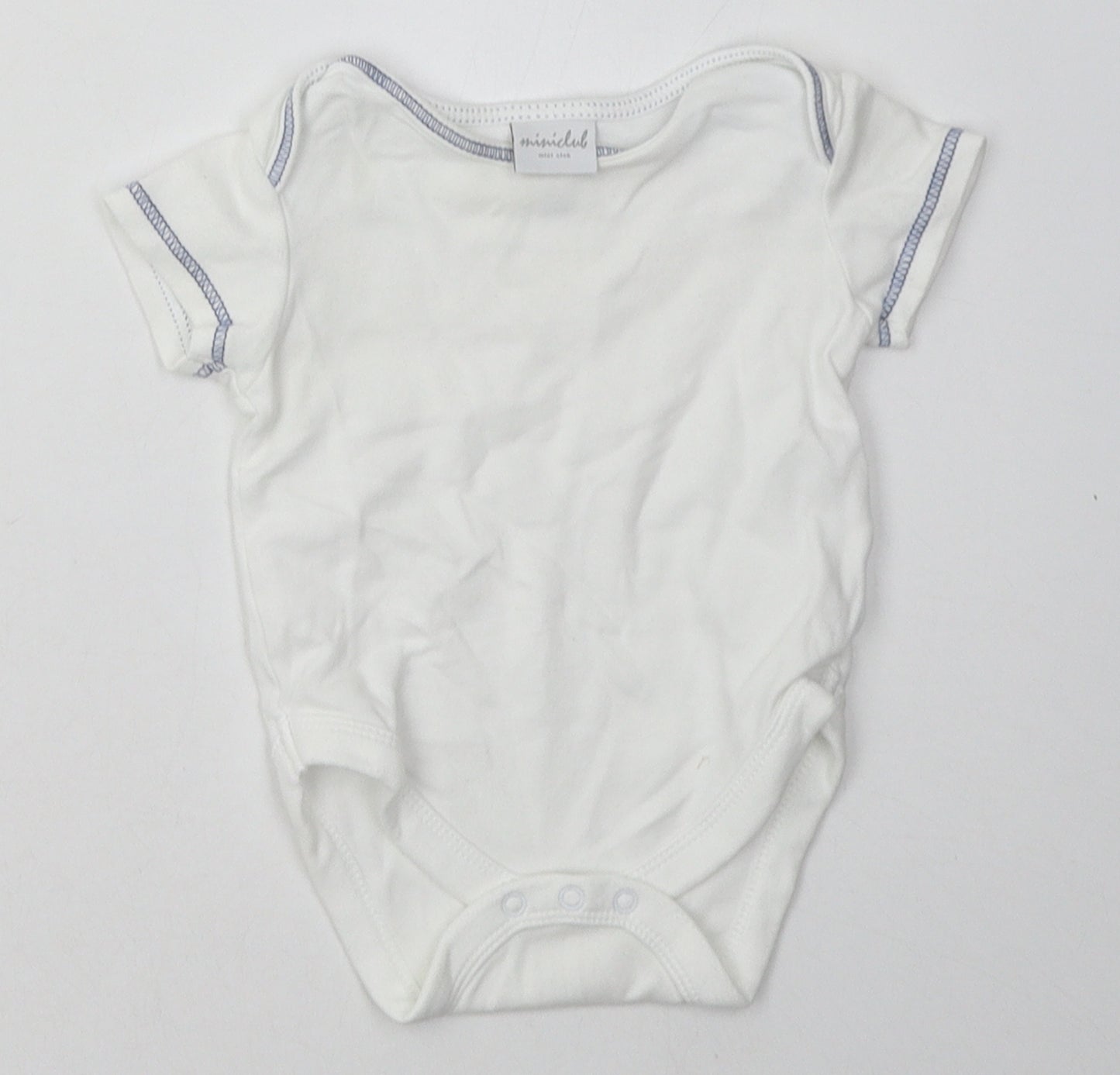 Mini Club Baby White  Cotton Babygrow One-Piece Size 3-6 Months  Buckle