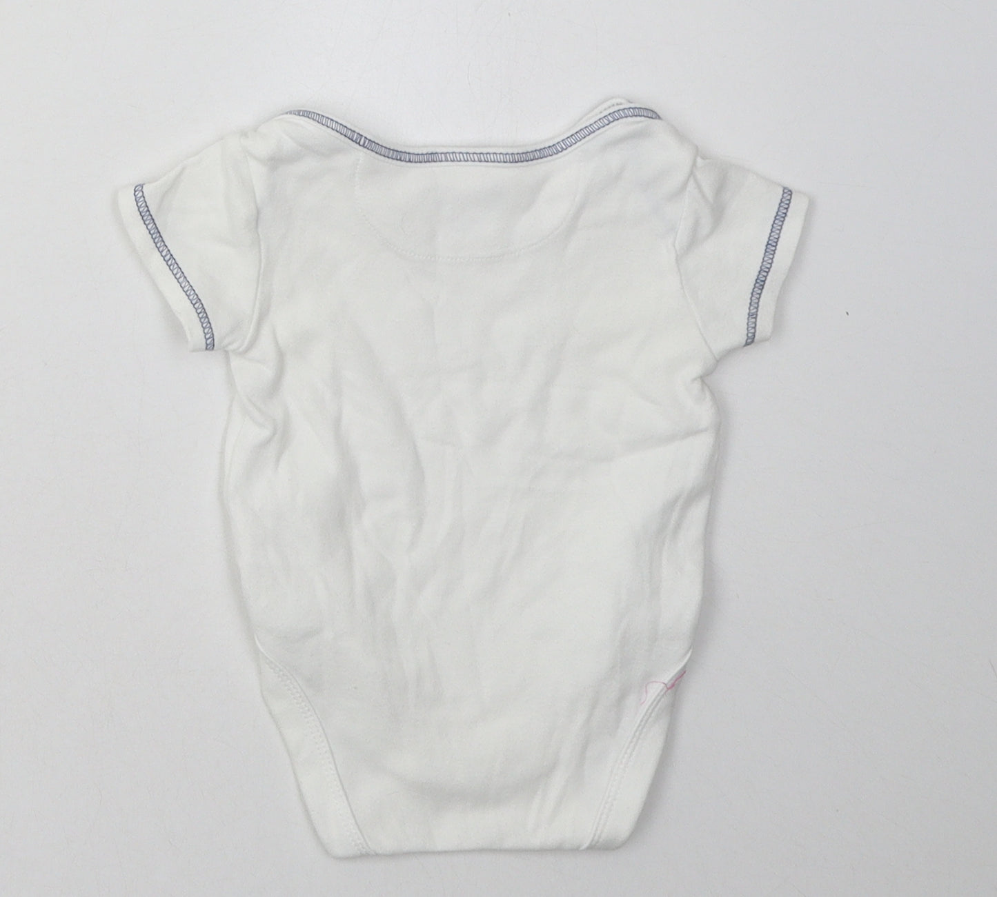Mini Club Baby White  Cotton Babygrow One-Piece Size 3-6 Months  Buckle