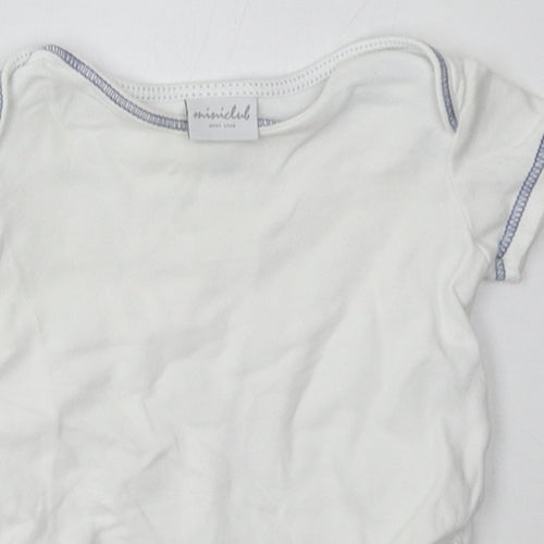 Mini Club Baby White  Cotton Babygrow One-Piece Size 3-6 Months  Buckle