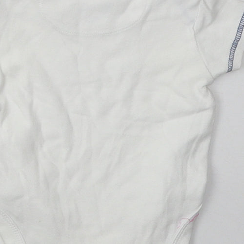 Mini Club Baby White  Cotton Babygrow One-Piece Size 3-6 Months  Buckle