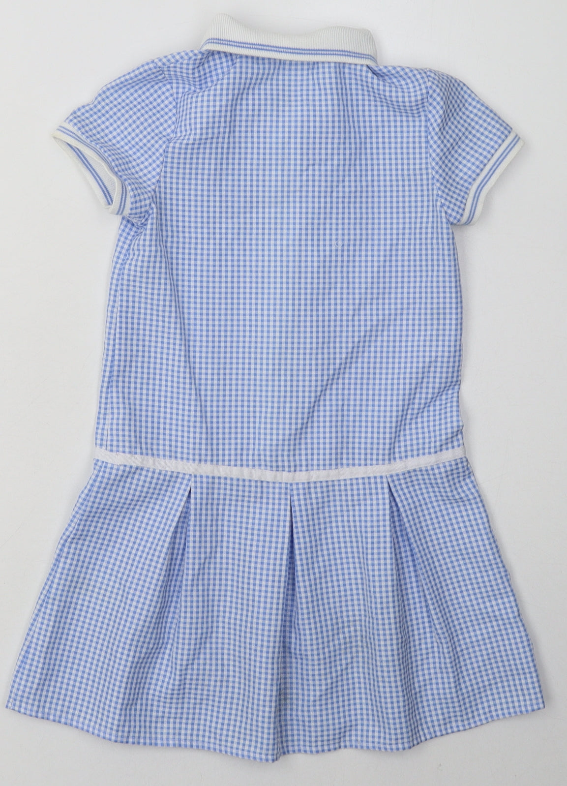 George Girls Blue Check Polyester A-Line  Size 4-5 Years  Collared Zip - School Wear