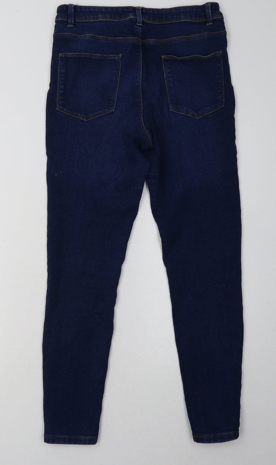 Primark Womens Blue  Cotton Skinny Jeans Size 14 L30 in Regular Button