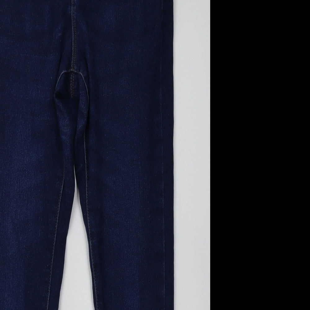 Primark Womens Blue  Cotton Skinny Jeans Size 14 L30 in Regular Button
