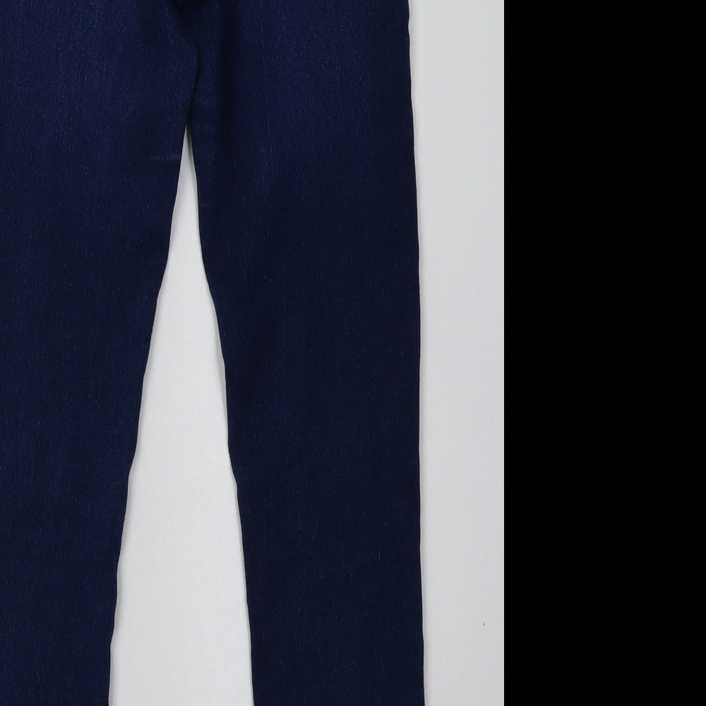 Primark Womens Blue  Cotton Skinny Jeans Size 14 L30 in Regular Button