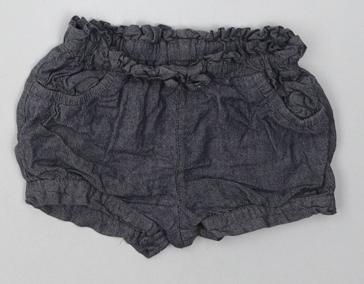 Preworn Baby Grey  Cotton Shorts Outfit/Set Size 9-12 Months