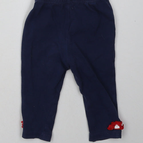 George Girls Blue  Cotton Sweatpants Trousers Size 6-9 Months   - Disney