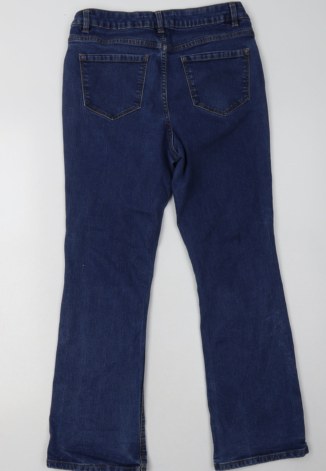 George Womens Blue  Cotton Bootcut Jeans Size 12 L30 in Regular Button