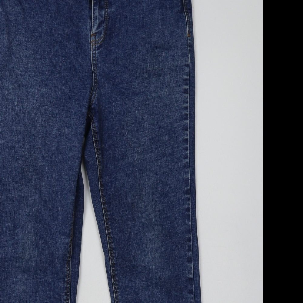 George Womens Blue  Cotton Bootcut Jeans Size 12 L30 in Regular Button