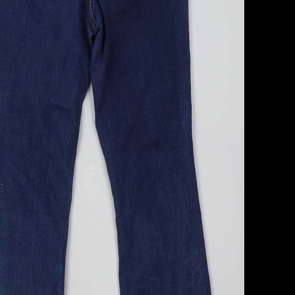 George Womens Blue  Cotton Bootcut Jeans Size 12 L30 in Regular Button