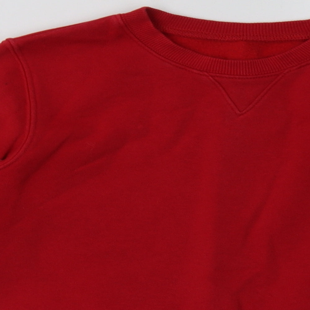 Matalan Girls Red  Cotton Pullover Sweatshirt Size 9 Years  Pullover - School Wear