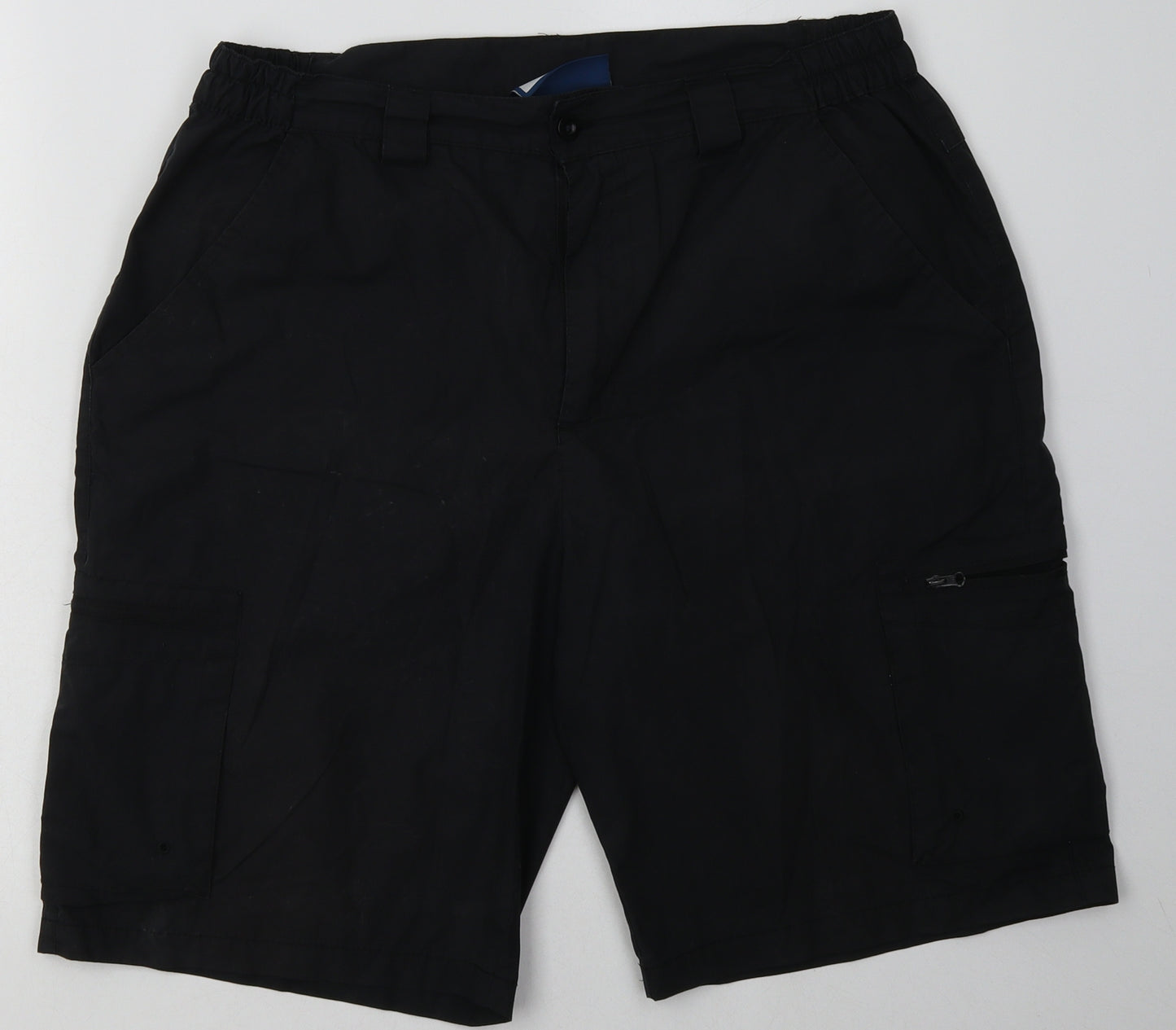 Mountain Warehouse Mens Black  Cotton Cargo Shorts Size 34 L12 in Regular Button