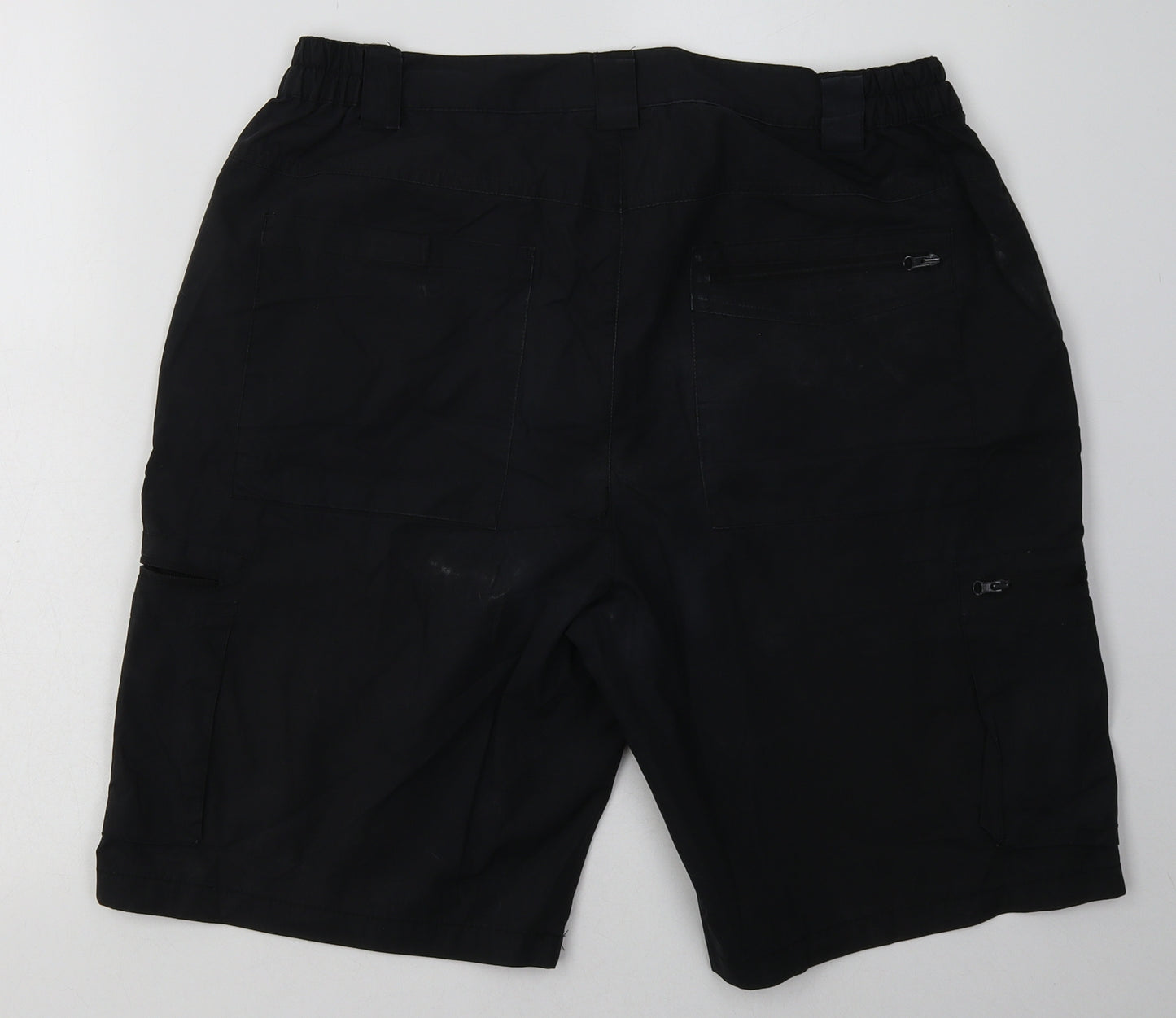 Mountain Warehouse Mens Black  Cotton Cargo Shorts Size 34 L12 in Regular Button