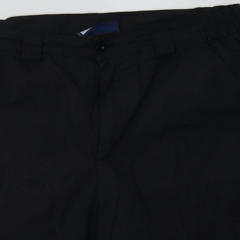 Mountain Warehouse Mens Black  Cotton Cargo Shorts Size 34 L12 in Regular Button
