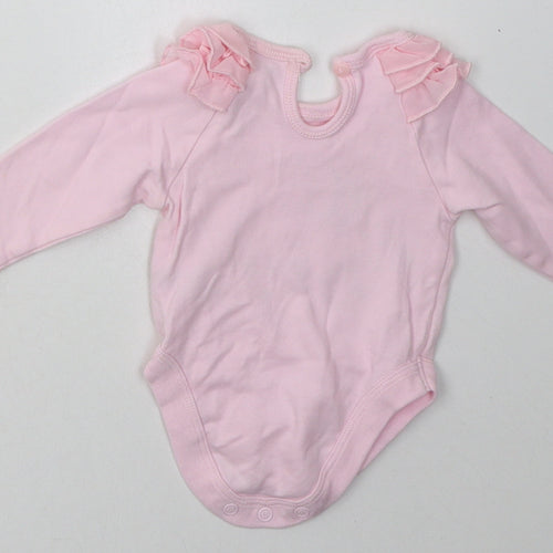 George Girls Pink  Cotton Babygrow One-Piece Size Newborn  Buckle - pretty little bee