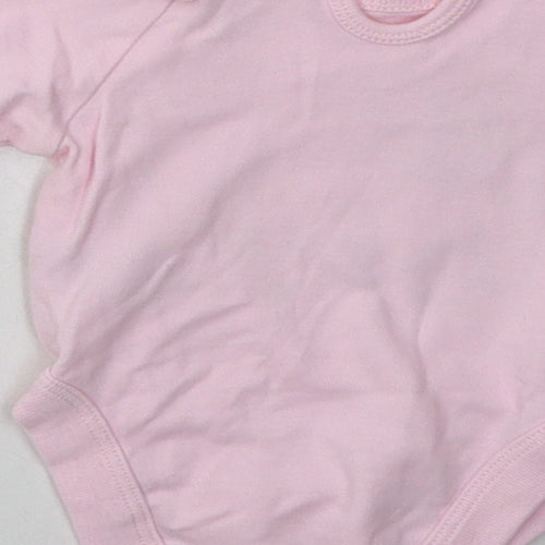 George Girls Pink  Cotton Babygrow One-Piece Size Newborn  Buckle - pretty little bee