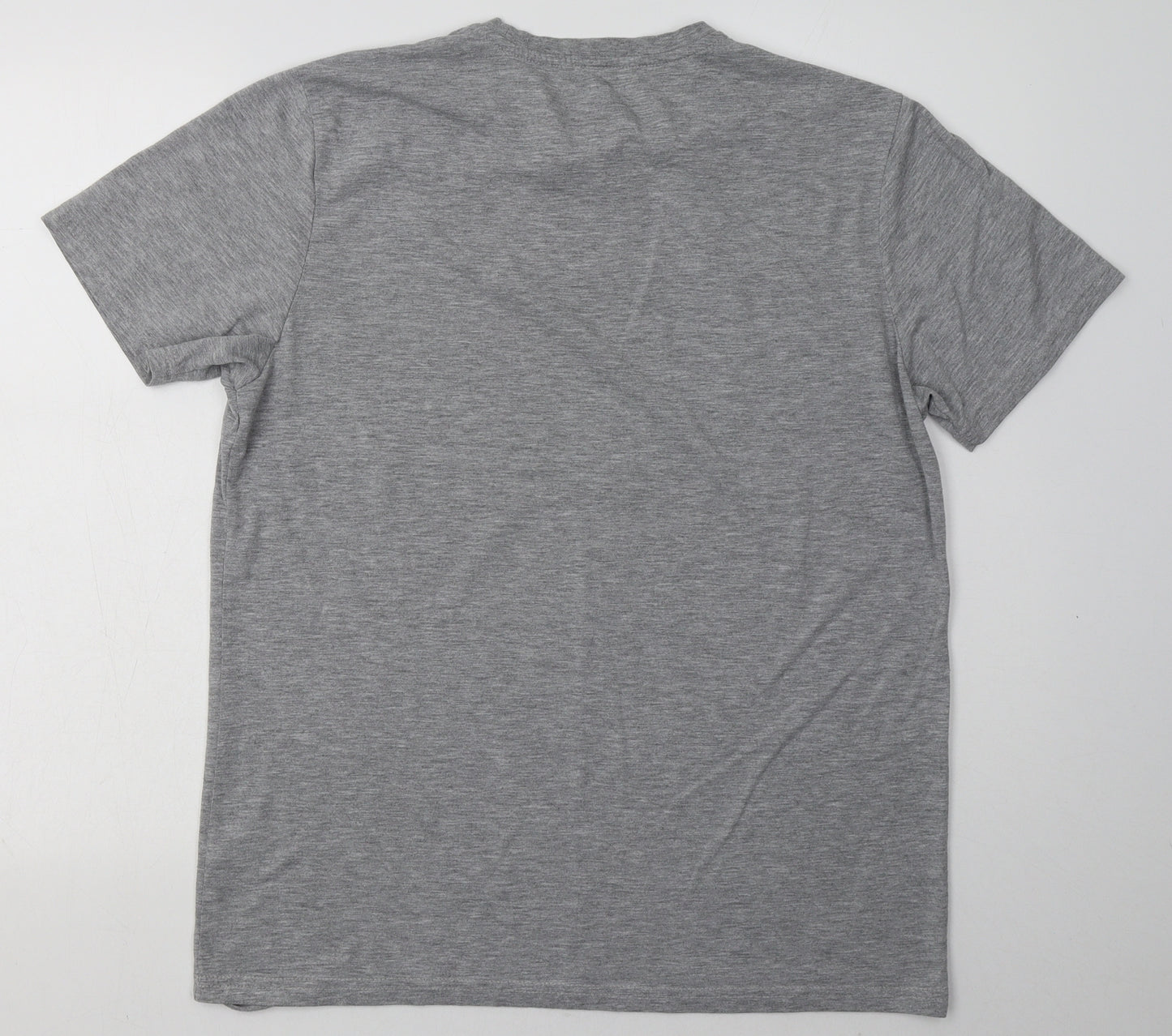 George Mens Grey  Polyester  T-Shirt Size L Crew Neck