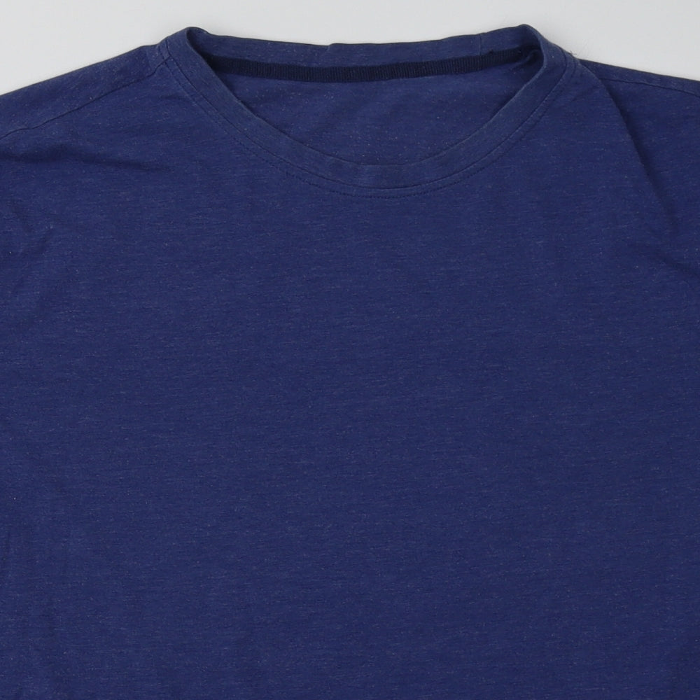 George Womens Blue  Polyester Basic T-Shirt Size L Crew Neck