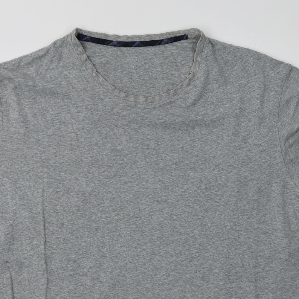 Marks and Spencer Mens Grey  Cotton  T-Shirt Size M Crew Neck