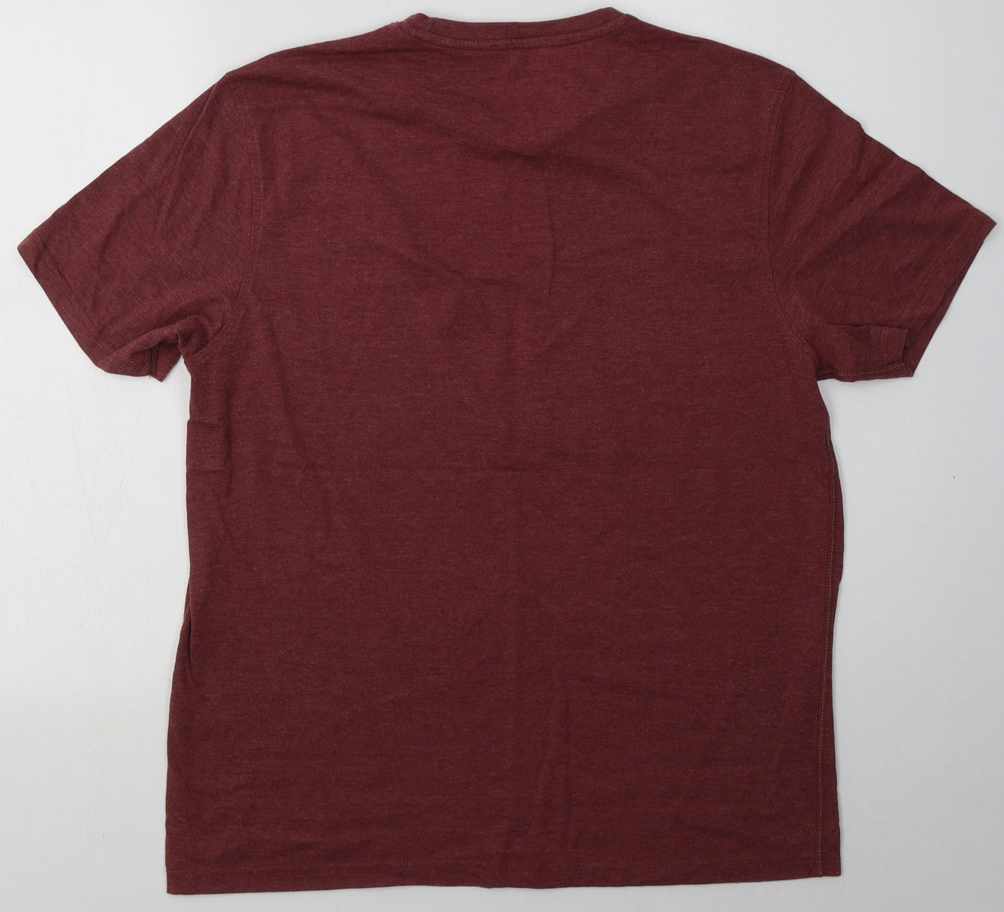 George Mens Red  Cotton  T-Shirt Size L Crew Neck