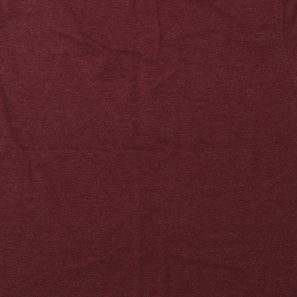 George Mens Red  Cotton  T-Shirt Size L Crew Neck