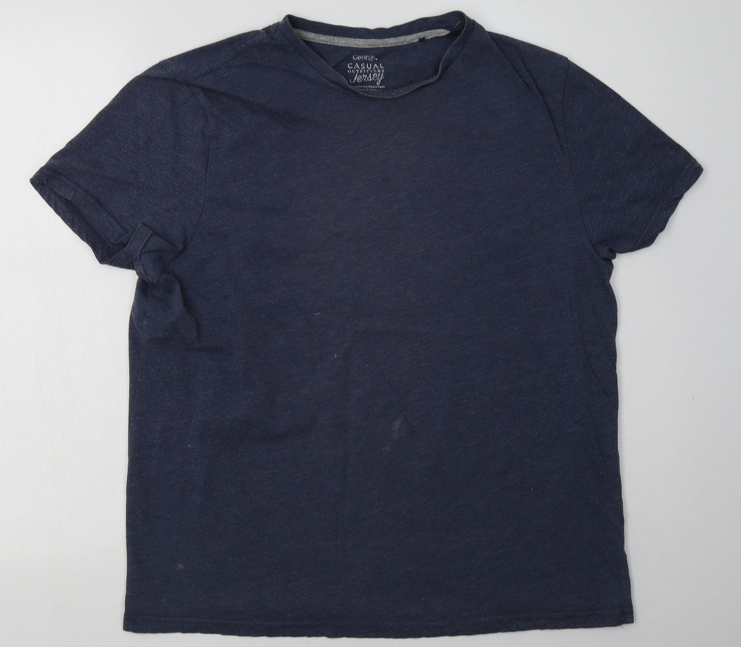 George Mens Blue  Cotton  T-Shirt Size L Crew Neck