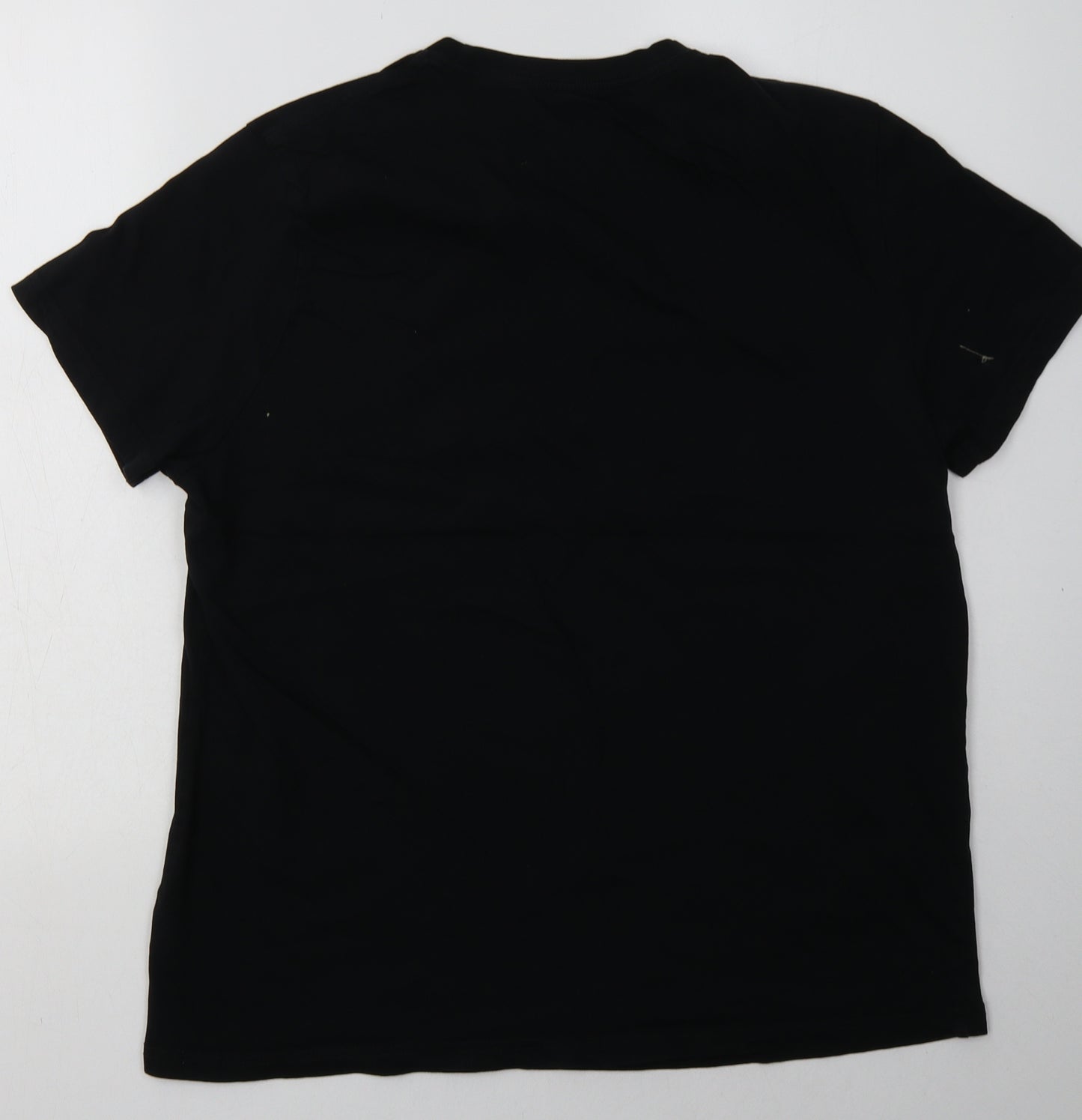 George Mens Black  Cotton  T-Shirt Size L Crew Neck