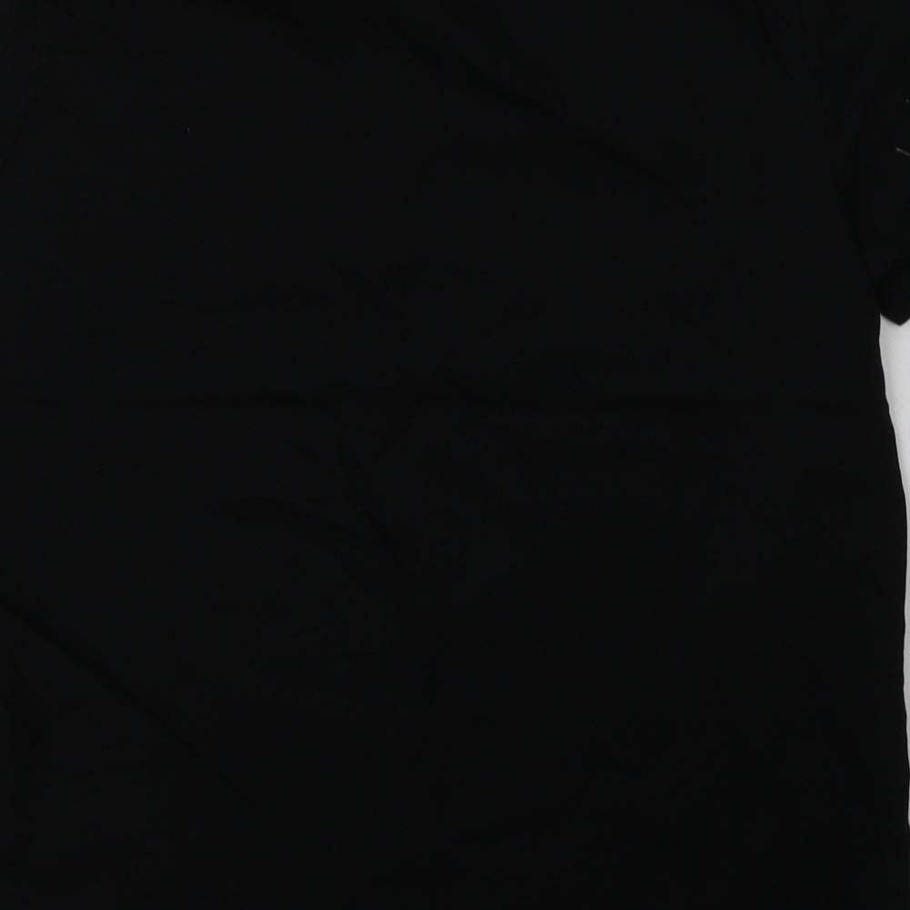 George Mens Black  Cotton  T-Shirt Size L Crew Neck