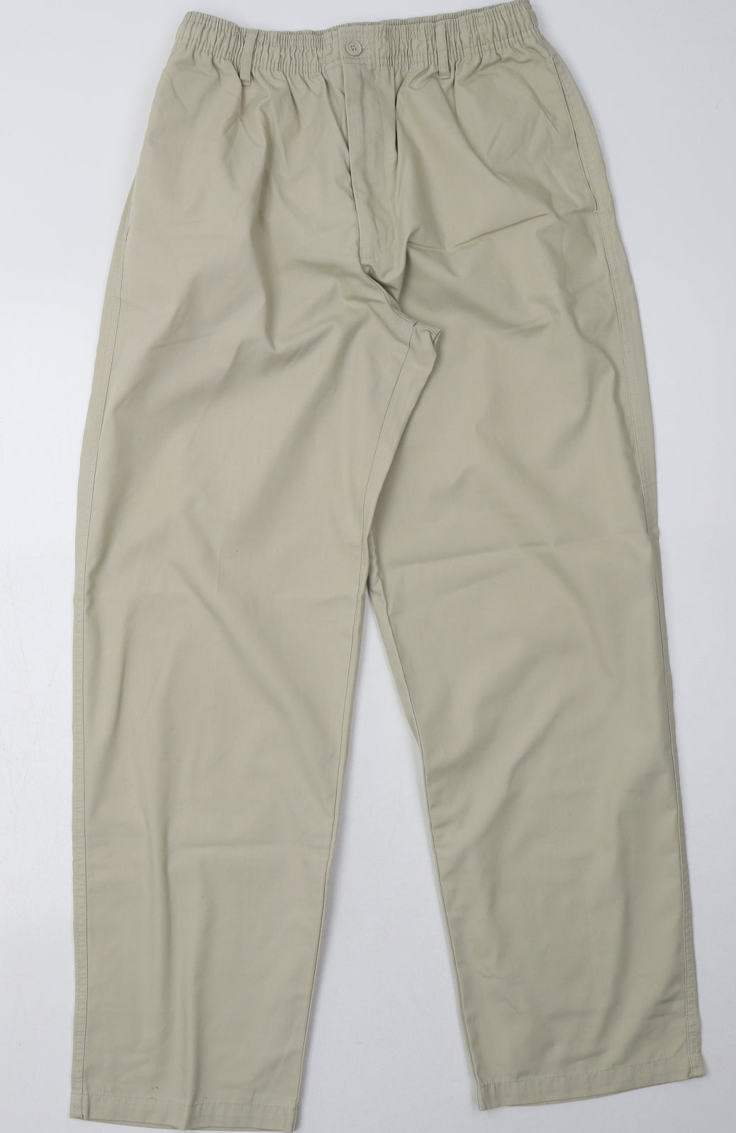 Preworn Mens Beige  Polyester Trousers  Size 34 L31 in Regular Button