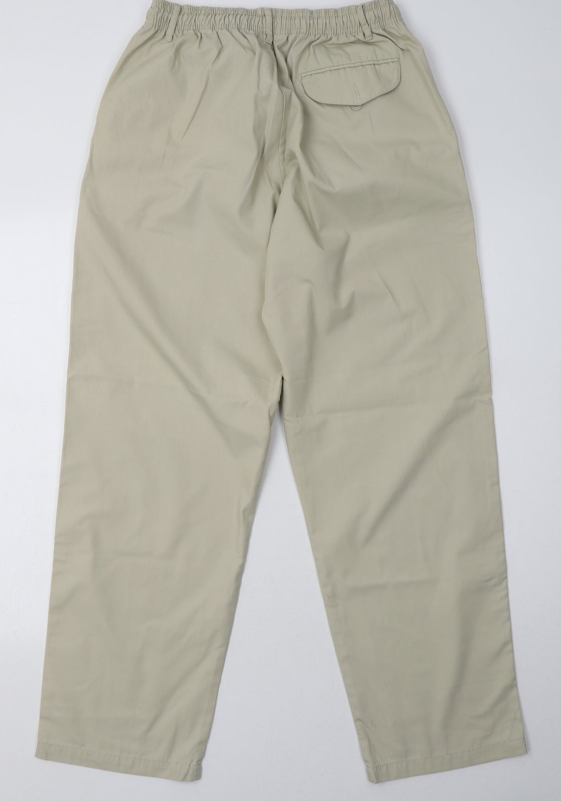 Preworn Mens Beige  Polyester Trousers  Size 34 L31 in Regular Button