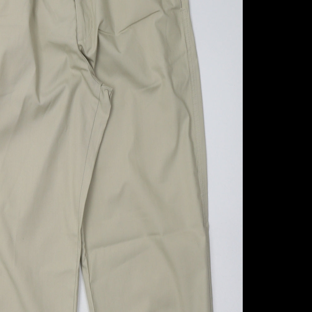 Preworn Mens Beige  Polyester Trousers  Size 34 L31 in Regular Button